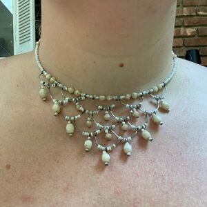 *3/$25 or 2/$20* Vintage Triangle Scales Dangling Neutral Beaded Choker
